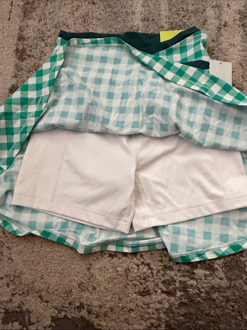 All In Motion-Teal Green Gingham Athletic Skort-XS - Picture 2 of 4